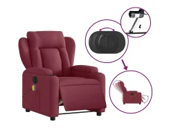 Poltrona* Poltrona reclinável de massagens elétrica tecido tinto SHL373069 Vermelho