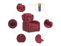 Poltrona* Poltrona reclinável de massagens elétrica tecido tinto SHL373069 Vermelho