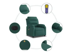 Poltrona* Poltrona reclinável de massagens elétrica tecido verde-escuro SHL612210 Verde pinho