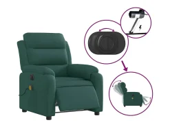 Poltrona* Poltrona reclinável de massagens elétrica tecido verde-escuro SHL612210 Verde pinho