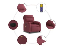 Poltrona| Poltrona reclinável de massagens elétrica tecido tinto SHL617525 Vermelho