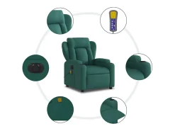 Poltrona* Poltrona reclinável de massagens elétrica tecido verde-escuro SHL298255 Verde pinho