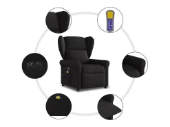 Poltrona| Poltrona reclinável de massagens elétrica tecido SHL149474 Preto