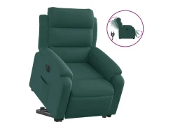 Outlet vidaxl Poltrona reclinável elevatória elétrica tecido -escuro Verde