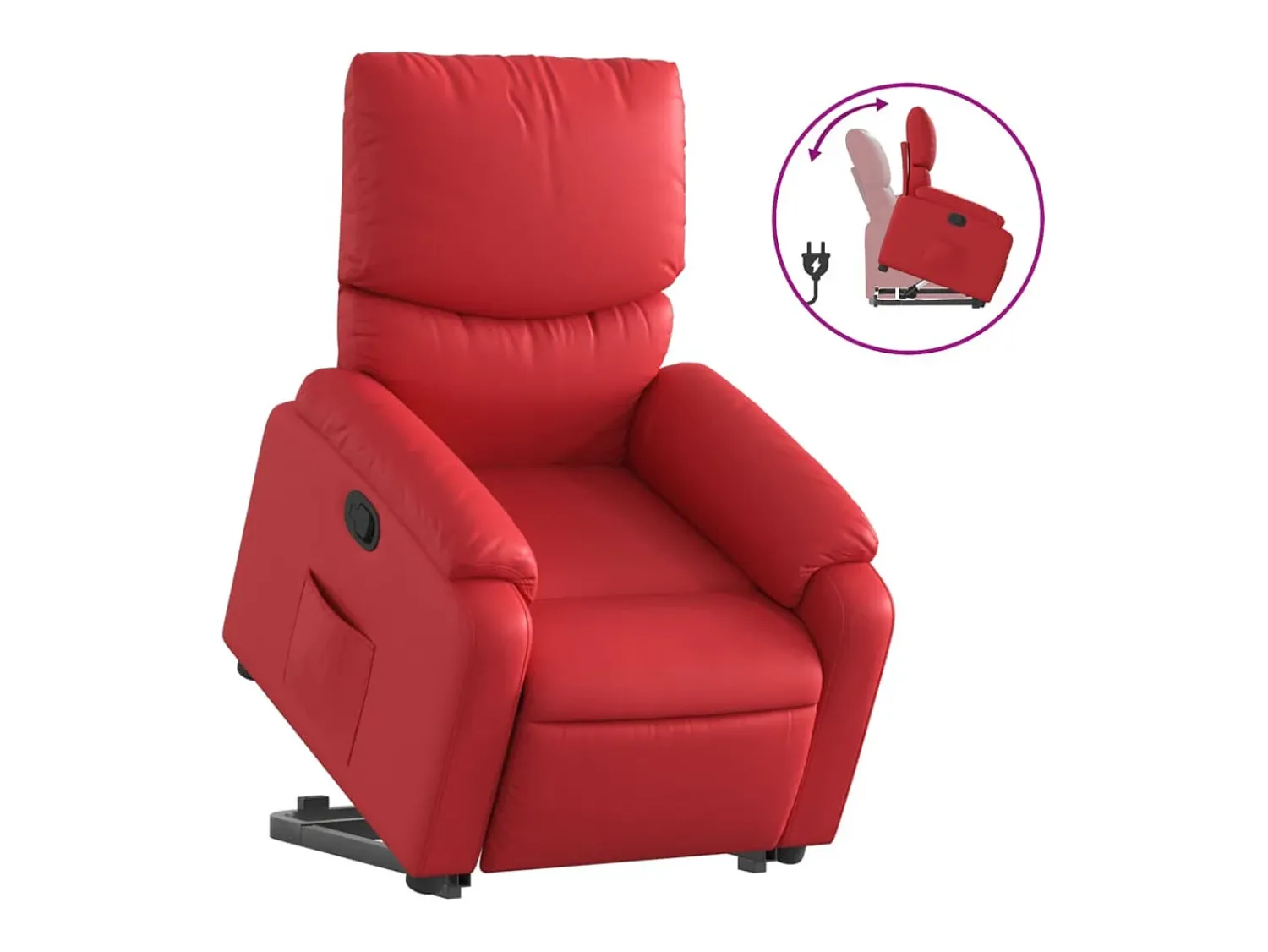 Poltrona* Poltrona reclinável elevatória couro artificial PT474416 Vermelho