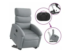 Poltrona|vidaxl Poltrona reclinável elevatória tecido cinzento-claro Cinzento claro