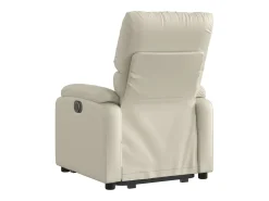 Poltrona|vidaxl Poltrona reclinável elevatória elétrica couro artificial Creme