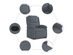 Poltrona|vidaxl Poltrona reclinável elevatória veludo -escuro Cinzento