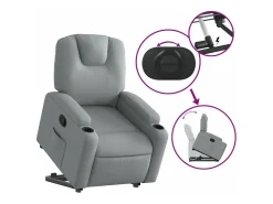 Online vidaxl Poltrona reclinável elevatória tecido -claro Cinzento