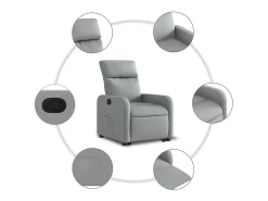 vidaxl Poltrona reclinável elevatória tecido -claro Cinzento