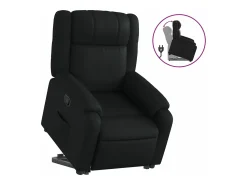 Poltrona*vidaxl Poltrona reclinável elevatória couro artificial Preto