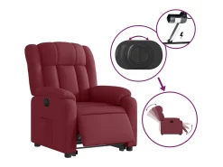 Poltrona|vidaxl Poltrona reclinável elevatória elétrica tecido -tinto Vermelho