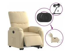 Poltrona* Poltrona reclinável elevatória elétrica tecido cor PT204468 Creme