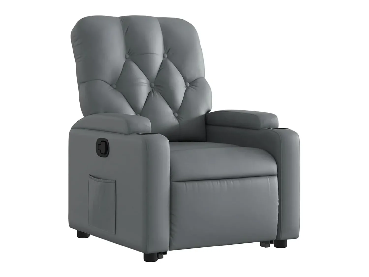 Online Poltrona reclinável elevatória couro artificial PT894269 Cinzento