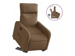 Poltrona*vidaxl Poltrona reclinável elevatória tecido Castanho