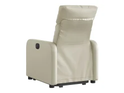 Hot Poltrona reclinável elevatória elétrica couro artificial PT280978 Creme