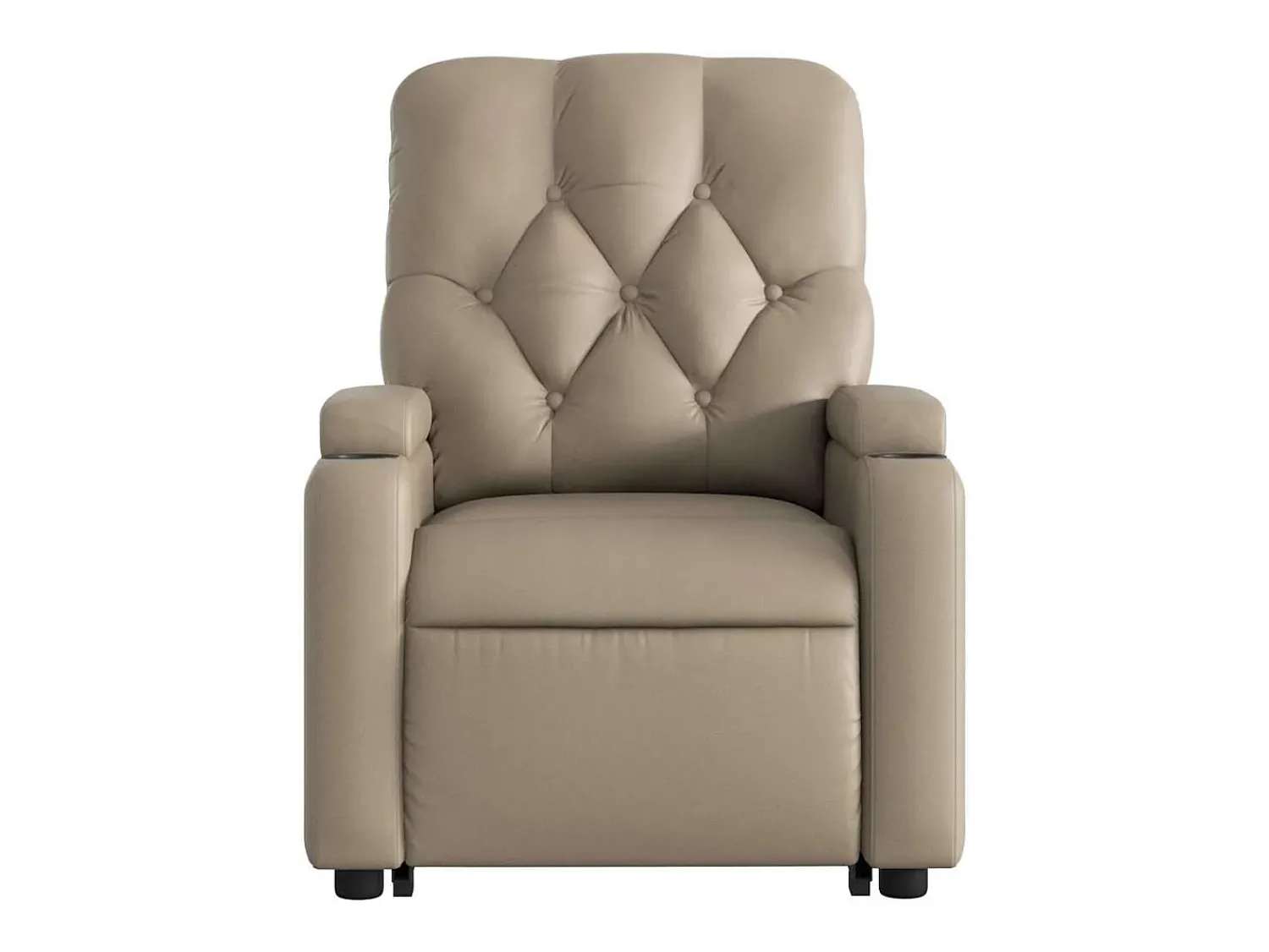 Poltrona|vidaxl Poltrona reclinável elevatória elétrica couro artif. cappuccino Castanho