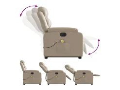 Sale vidaxl Poltrona reclinável elevatória elétrica couro artif. cappuccino Castanho