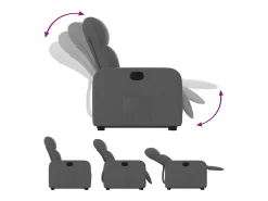 New vidaxl Poltrona reclinável elevatória tecido -escuro Cinzento