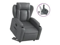 Poltrona* Poltrona reclinável elevatória couro artificial PT982337 Cinzento