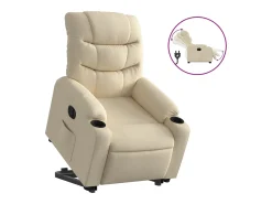 Poltrona* Poltrona reclinável elevatória elétrica tecido cor PT233899 Creme