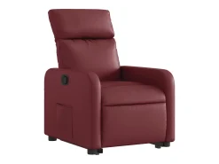 Poltrona reclinável elevatória couro artificial tinto PT893315^ Poltrona