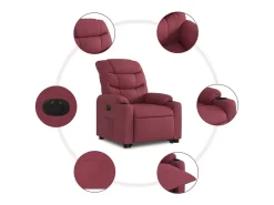 Poltrona|vidaxl Poltrona reclinável elevatória elétrica tecido -tinto Vermelho