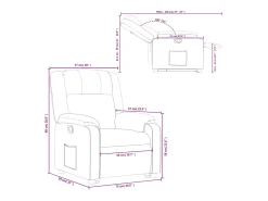 Poltrona|vidaxl Poltrona reclinável elevatória tecido cinzento-acastanhado Taupe