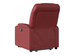 Poltrona| Poltrona reclinável elevatória couro artificial tinto PT484833 Vermelho