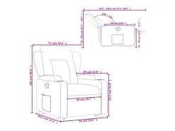 vidaxl Poltrona reclinável elevatória couro artificial cor cappuccino Castanho