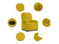 Poltrona*vidaxl Poltrona reclinável elevatória veludo Amarelo