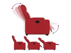 Poltrona|vidaxl Poltrona reclinável elevatória couro artificial Vermelho