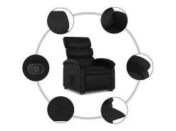 Poltrona|vidaxl Poltrona reclinável elevatória couro artificial Preto