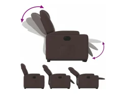 Discount vidaxl Poltrona reclinável elevatória elétrica tecido -escuro Castanho