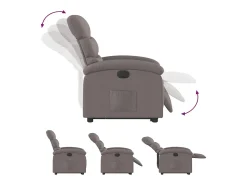 Poltrona|vidaxl Poltrona reclinável elevatória elétrica cinza-acastanhado Taupe