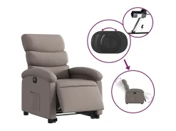 Poltrona|vidaxl Poltrona reclinável elevatória elétrica cinza-acastanhado Taupe