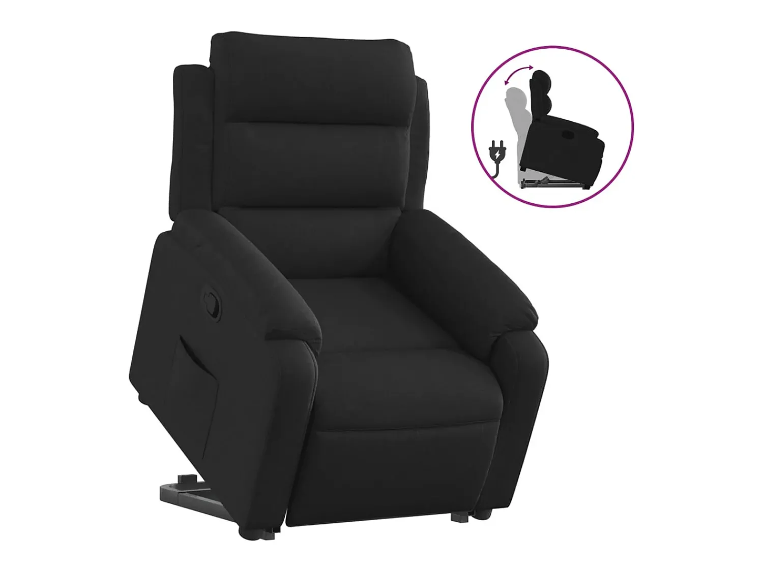 Online vidaxl Poltrona reclinável elevatória tecido Preto