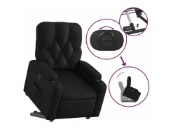 Poltrona*vidaxl Poltrona reclinável elevatória couro artificial Preto