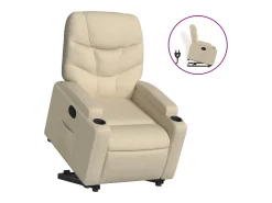 Poltrona* Poltrona reclinável elevatória tecido cor PT600916 Creme
