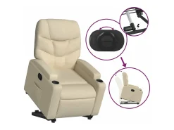 Poltrona* Poltrona reclinável elevatória tecido cor PT600916 Creme