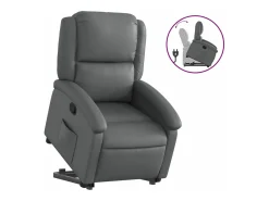 Poltrona* Poltrona reclinável elevatória couro artificial PT278833 Cinzento