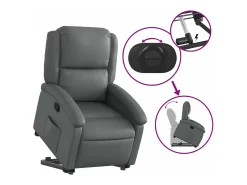 Poltrona* Poltrona reclinável elevatória couro artificial PT278833 Cinzento