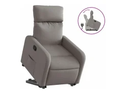 Poltrona| Poltrona reclinável elevatória tecido cinzento-acastanhado PT865430 Taupe