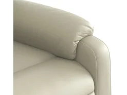Poltrona*vidaxl Poltrona reclinável elevatória couro artificial cor Creme