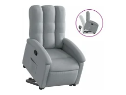 New Poltrona reclinável elevatória tecido cinzento-claro PT384246 Cinzento claro