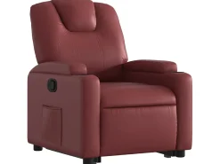 New Poltrona reclinável elevatória couro artificial tinto PT860571 Vermelho
