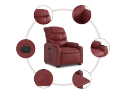 Poltrona*vidaxl Poltrona reclinável elevatória couro artificial tinto Vermelho