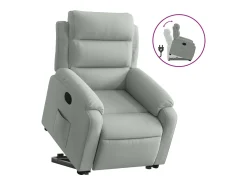 Poltrona| Poltrona reclinável elevatória veludo cinza-claro PT550959 Cinzento claro
