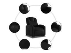Poltrona|vidaxl Poltrona reclinável elevatória elétrica couro artificial Preto