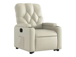 Poltrona* Poltrona reclinável elevatória couro artificial cor PT923661 Creme